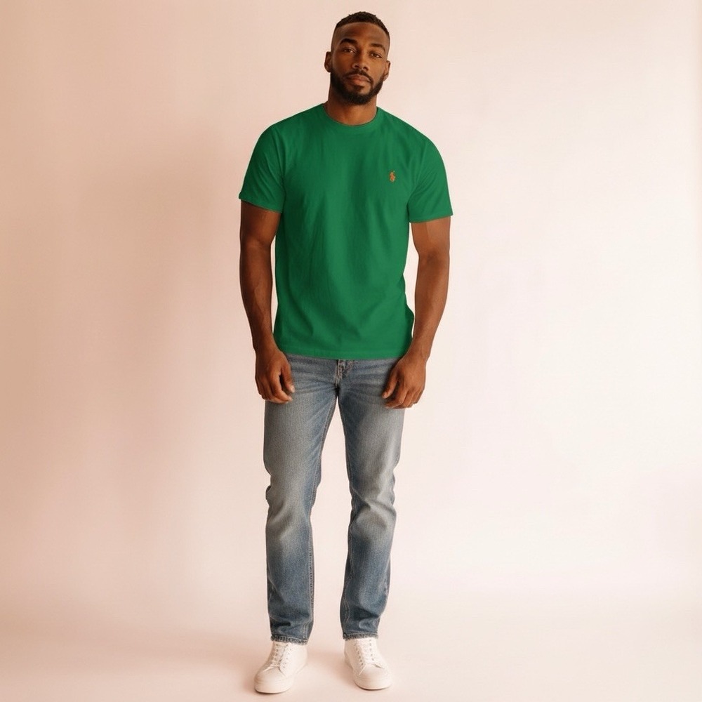 Vintage Ralph Lauren Polo Distressed T Shirt Green Small